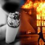 Неосторожность при курении приводит к пожару!